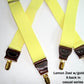 Hold-Ups Lemon Zest Yellow 1 1/2" wide Suspenders in X-back with USA Patented No-slip Gold Clips