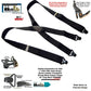 Holdup Brand Black Youth sized 36" Long X-back Suspenders With USA Patented Gripper Clasps
