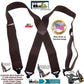 Holdup Heavy Duty Chestnut Brown Work Suspenders with black Patented Gripper Clasps