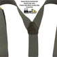 Hold-Ups Slate Grey Casual Series Dual No-slip clip Men's dressy Suspenders with Y-back