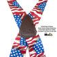 HoldUp Brand Classic Series USA Flag Pattern X-back Suspenders with Silver No-slip Clips