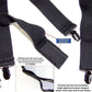 All Black Hidden Undergarment Suspenders 1 1/2" wide 48"long, X-back style with No-slip Clips