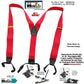 Hold-Ups Extra Long XL Fire Engine Red Dual Clip Double-ups Style Suspenders
