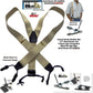 Holdup Light Tan Sand Dunes Color Double-Up Style Suspenders With Black USA Patented No-slip Clips