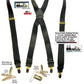 Holdup Brand Tuxedo Black 1" wide Satin Finish X-back Style Suspenders with USA Patented No-slip Gold clips