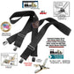 Holdup XL Black Industrial Series Non-elastic Suspenders with No-slip Jumbo Silver Clips
