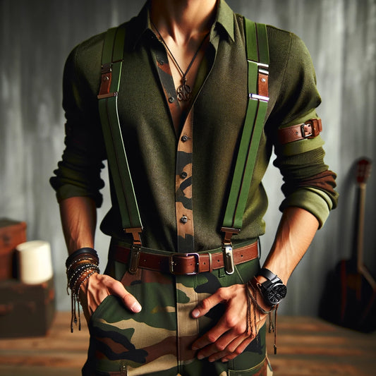 Trendy Suspender with Camouflage Belts: The Perfect Fashion Accessory