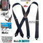 Holdup Brand Black Ski-Up X-back Suspenders with USA Patented Gripper Clasps