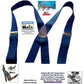 Dark Blue Holdup Brand Snow Ski X-back Suspenders with USA Patented black Gripper Clasps