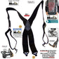 Holdup XL All Black Ski Ups X-back HD Suspenders with USA Patented Jumbo Gripper Clasps