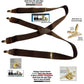 HoldUp Brand dark Java Brown X-back Men's Suspenders with USA Patented No-slip Gold-tone Clips