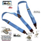 Holdup Light Blue Denim Suspenders Y-back men's suspenders with USA Patented No-slip Silvertone Clips