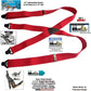 Holdup Brand 42" Teen Red X-back Suspenders 1 1/4" wide with USA Patented Gripper Clasps