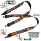Holdup Collage of Colors Pattern X-back Suspenders and Patented No-slip Gold tone Clips