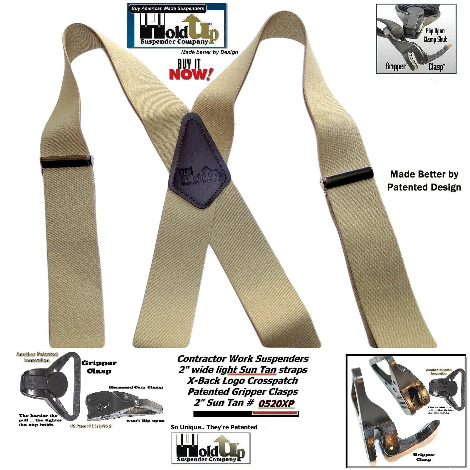 Adjustable Extra Wide Heavy-Duty Claw Clip Suspenders