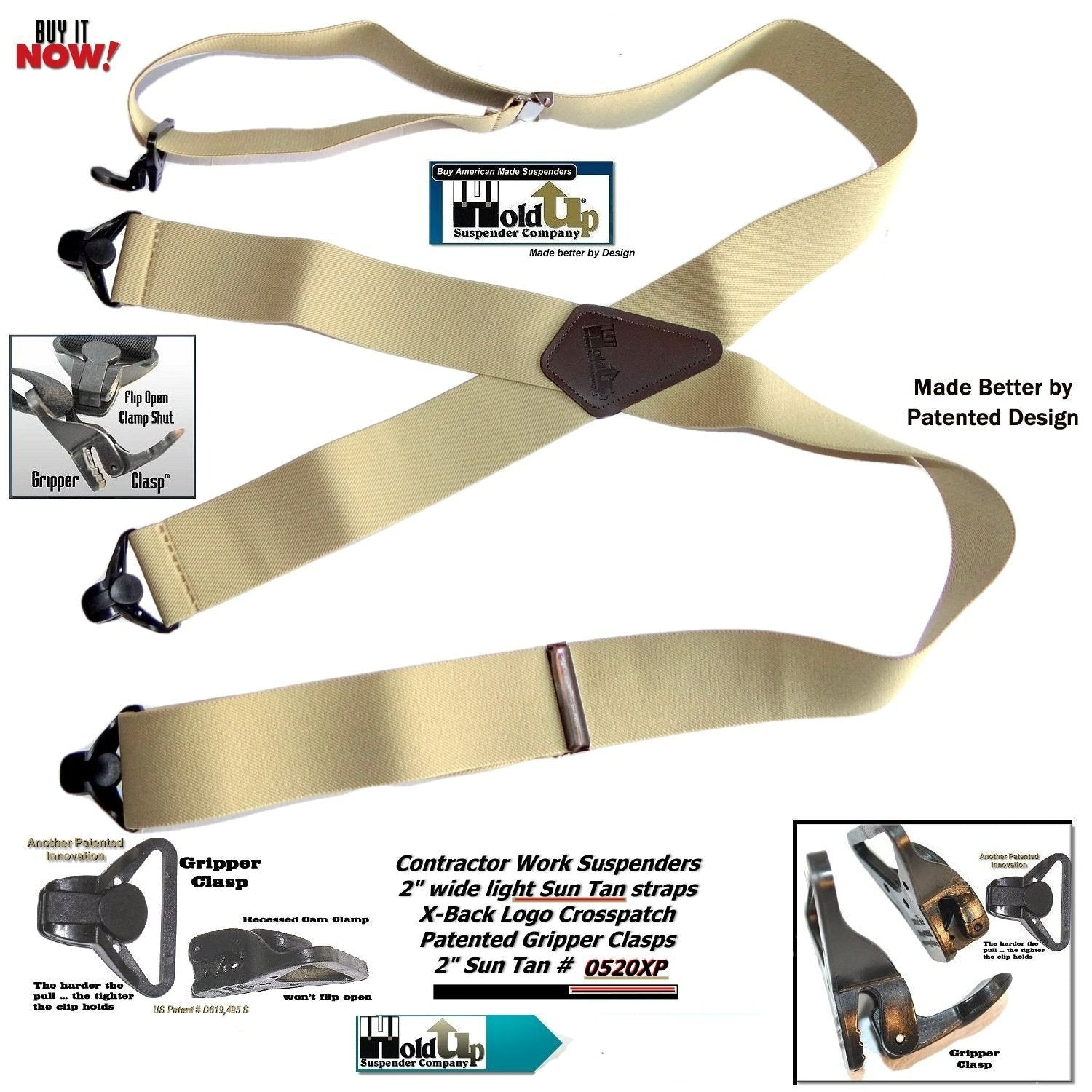Hold-Ups Black Industrial 2 Wide Non-elastic Suspenders –  Holdup-Suspender-Company
