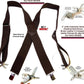 Holdup Heavy Duty Chestnut Brown Work Suspenders with USA patented Jumbo Silver No-slip Clips