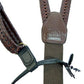 Hold-Ups Brown Braided Leather Suspenders in Double-Ups Style with USA Patented No-slip Clips