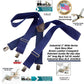 HoldUp Brand XL BLUE Industrial 2" Wide Non-elastic Suspenders with No-slip Jumbo Silver Clips