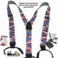 Holdup Brand Double-Ups Style Designer Series American Flag Pattern clip-on Suspenders