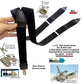 HoldUp Brand All Black Casual Series Y-back Suspenders with patented silver No-Slip clips