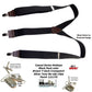 Holdup Suspender Company's Black Pack Casual Series 1 1/2" wide Y-back Suspenders with USA Patented No-slip Nickel Clips