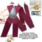 Holdup Suspender Company Merlot Burgundy Colored Men's Suspenders In X-Back Style With No Slip Gold-tone clips