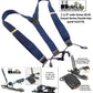 HoldUp Dark Ocean Blue Casual Series Suspenders In Y-back Style And Featuring Black Patented No-slip Clips
