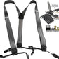 HoldUp Suspender Company Corporate Series Double-ups in Satin Finish Charcoal Gray color with black No-slip Clips