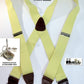 Hold-Ups Yellow 1 1/2" wide Suspenders X-Back Patented No-slip USA patented Silver Clips