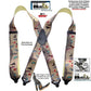 Holdup Brand FishTales Pattern Outdoorsman Suspenders with USA Patented Jumbo Gripper Clasps