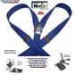 Holdup Indigo Blue on Blue Dual-clip Jacquard Striped Double-Up Style Suspenders