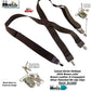 Holdup Suspender Company's Dark Java Brown Casual Series X-back Suspenders with Patented No-slip Nickel plated Clips