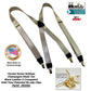 Holdup Golden Champagne Tan 1" Wide Formal Series Satin Finished X-back Suspenders With Gold-Tone No-Slip Clips