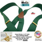 Holdup Brand Hunter Green Men's Clip-On Suspenders with X-Back Style and Gold No-slip Clips