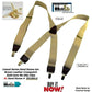 HoldUp Brand XL Tan Casual Series Suspenders in X-back and USA Patented Gold Clips for the big and tall man