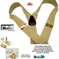 Holdup Casual Series Sand Dunes Tan Y-back Suspenders with USA Patented Gold-tone No-Slip  Clips