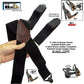 Holdup Brand 2" Wide Graphite Black X-back Suspenders with Patented Black Gripper Clasps