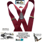 Holdup Classic Dark Burgundy Suspenders With Black Gripper Clasps in X-back Style