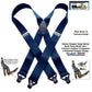 Classic Series Basic Blue Patented Gripper Clasp HoldUp Suspenders