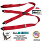 Holdup Brand XL Big And Tall Size Classic Bright Red X-back Suspenders With Patented Black Gripper ClaspB
