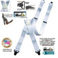 Holdup Brand Classic Series Basic White X-back Suspenders With Black Gripper Clasps
