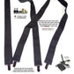 Hold-Ups 1 1/2" Wide All Black Hidden XL Undergarment Suspenders For Big And Tall Men