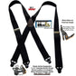 Holdup Brand Classic Series Basic Black X-back Suspenders With Black Gripper Clasps