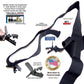 Holdup Wide All Black Undergarment Hidden X-back Suspenders with Patented Black Jumbo No-slip Clips