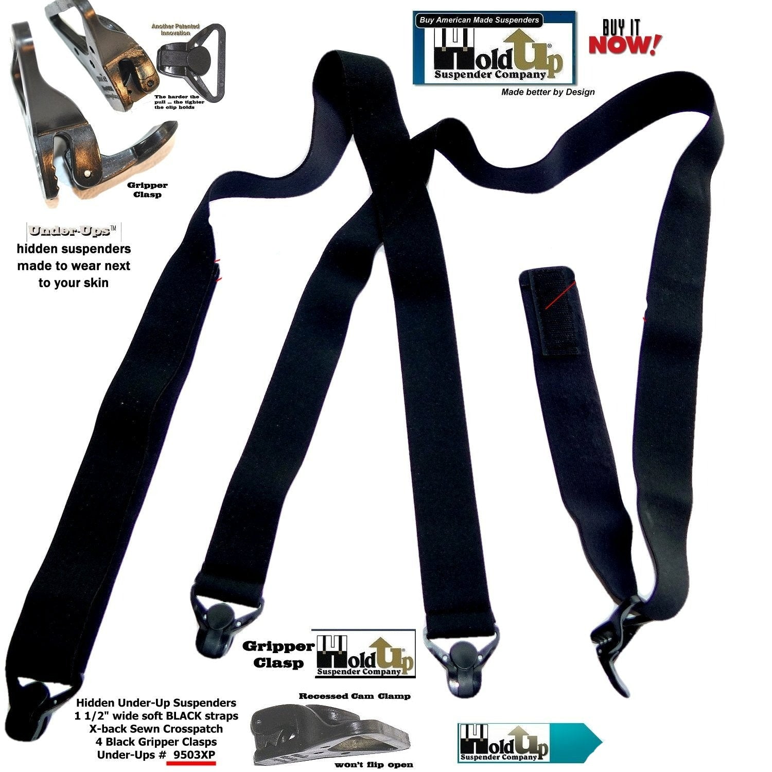 Hanging Black Nylon Straps with Metal Carabiners, Set of 2, 1 unit - Kroger