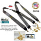 Hold Suspender Company's Dark Charcoal Gray Satin Finished Corporate Series  X-back Suspenders with Gold-tone  Clips