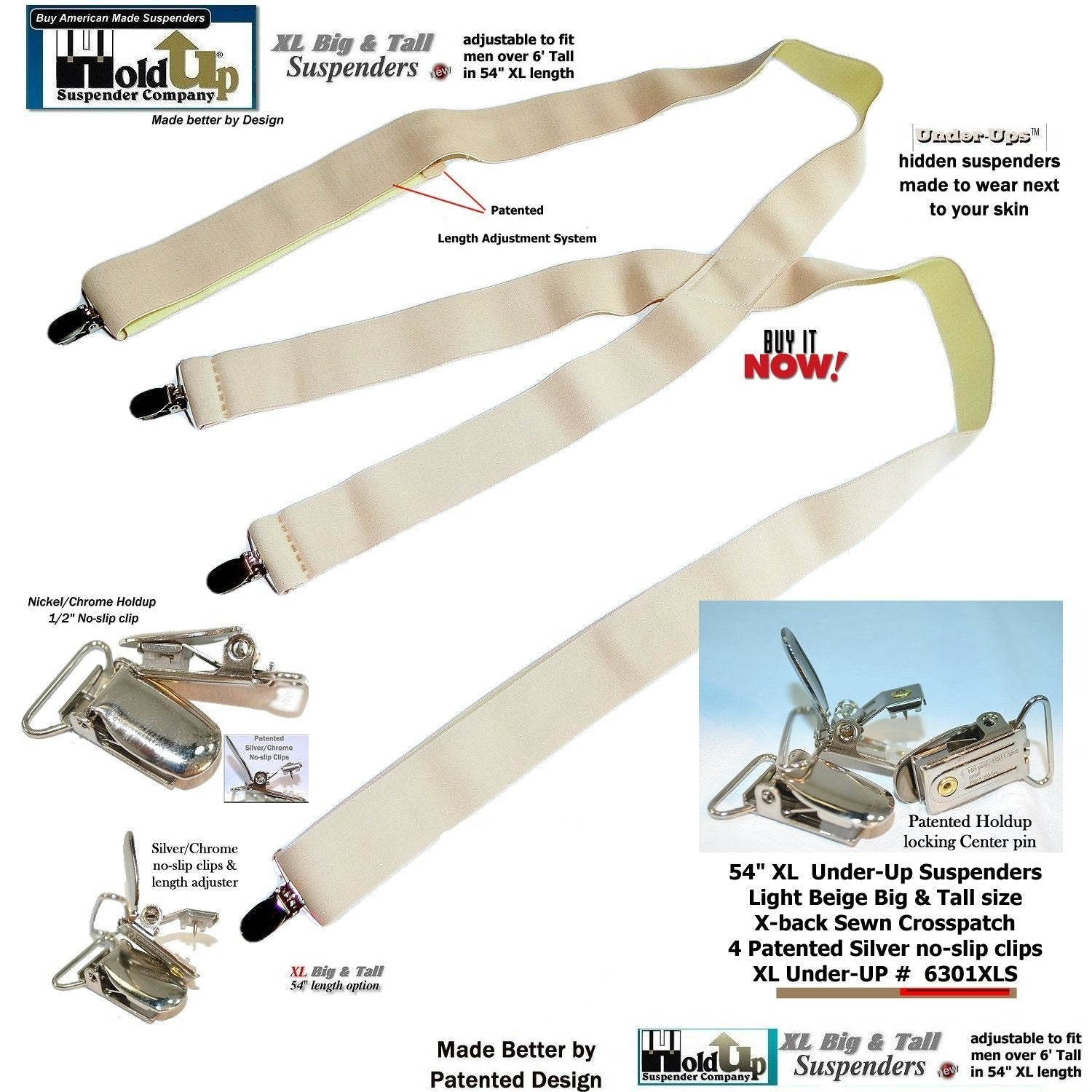 Holdup Contractor Series SunTan beige Wide Work X-Back Style Suspenders –  Holdup-Suspender-Company