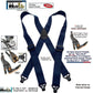 Holdup Brand No-buzz XL Airport Friendly Dark Blue X-back Suspenders with Patented Gripper Clasps