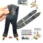Hold-Ups Slate Gray 1 1/2" wide Suspenders in X-back with USA Patented No-slip Gold Clips